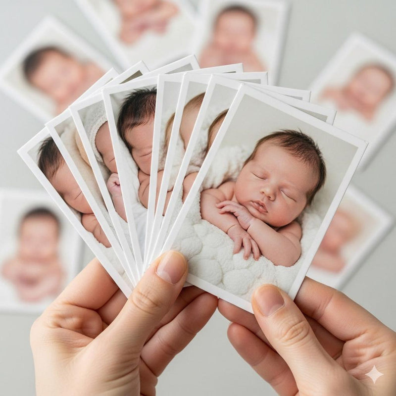 Custom Newborn Baby Photo Fridge Magnets, Personalised Magnetic Birth Announcement, Baby Milestone Picture Print, Baby Shower Gift Keepsake