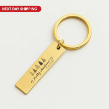 Personalised Christmas Bar Keychain, Custom Name Xmas Tree Keyring, Engraved Holiday Stocking Filler Gift, Secret Santa Christmas Keepsake