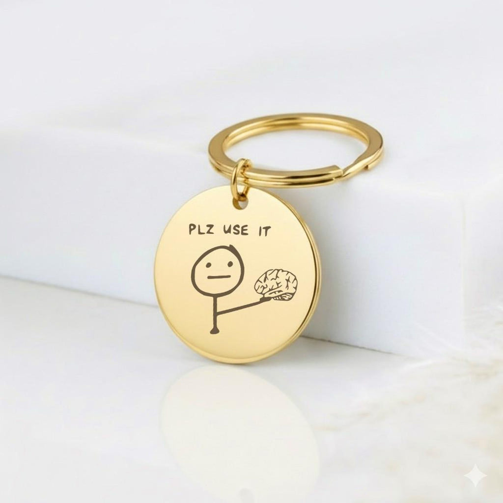 Photo Sketch Keychain, Double-Sided Engraved Gift