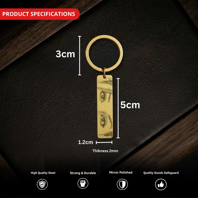 Personalised Engraved Soulmate Eye Keychain