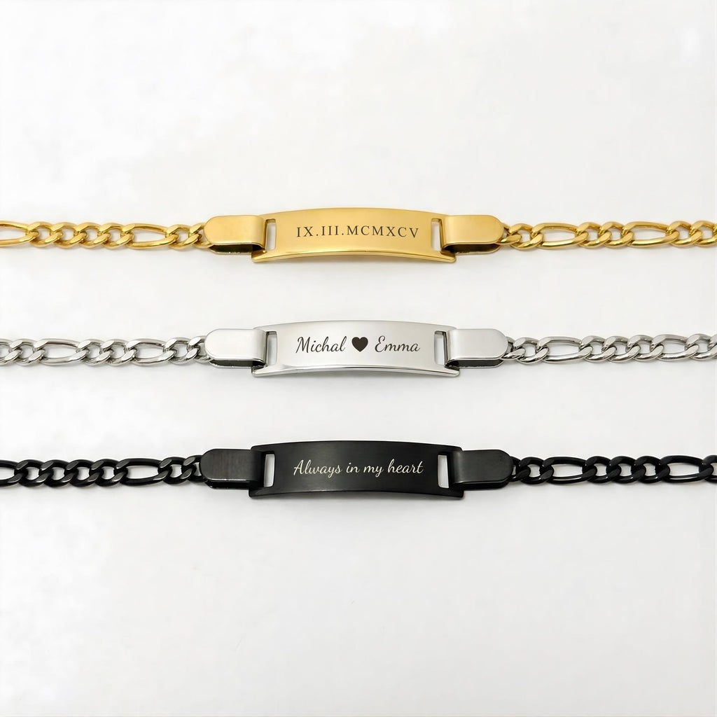 Personalised Engraved Name Bar Bracelet