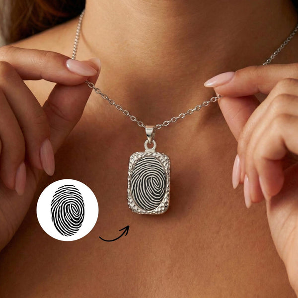 Personalised Engraved Fingerprint Necklace