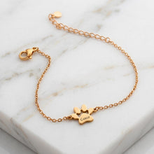Custom Paw Print Name Bracelet