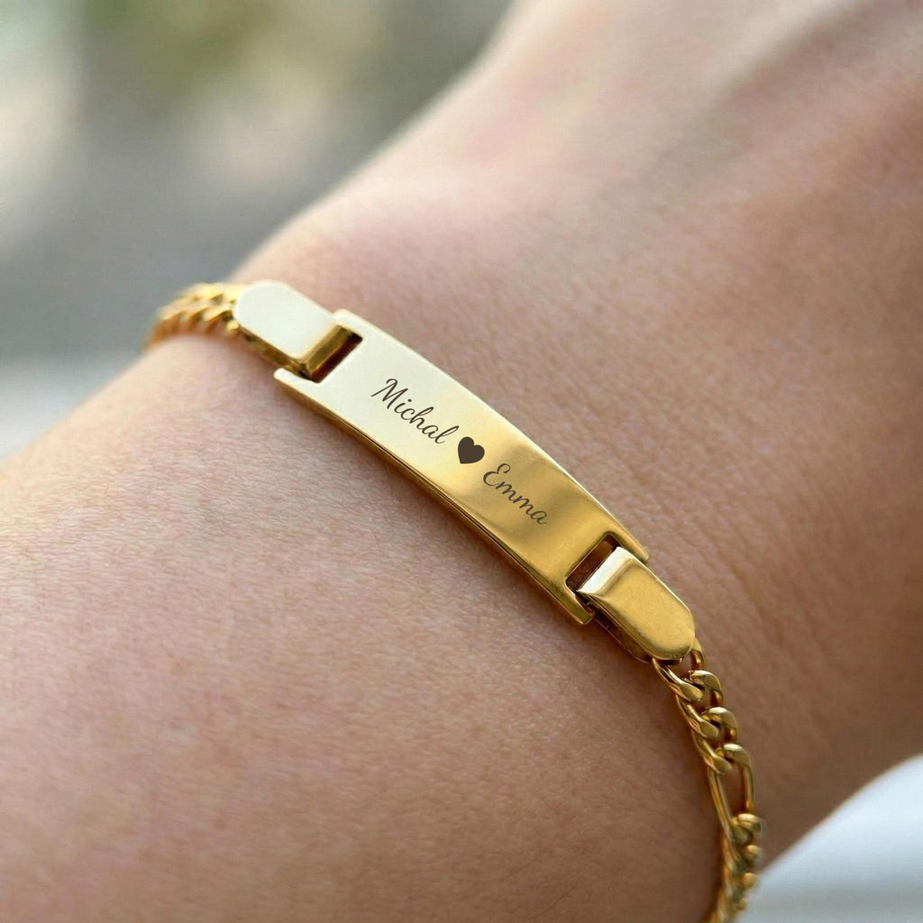 Personalised Engraved Name Bar Bracelet