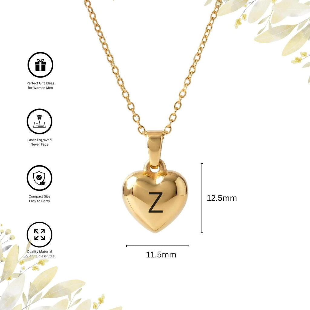 Personalised Engraved Heart Initial Necklace