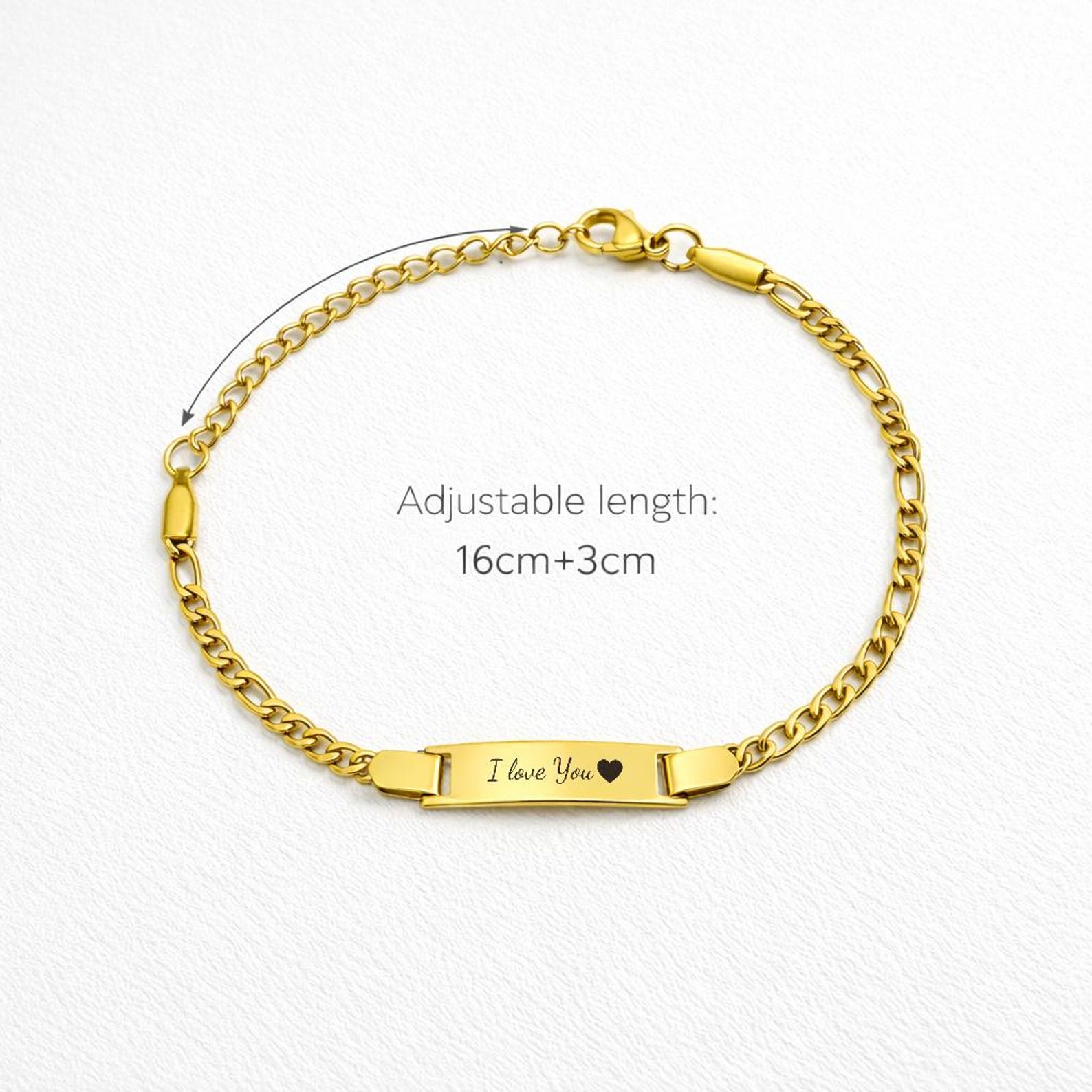 Personalised Engraved Name Bar Bracelet