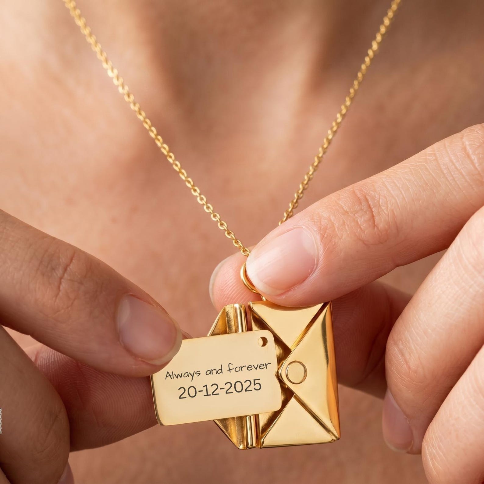 Personalised Envelope Message Necklace