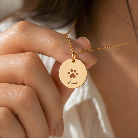 Paw Name Pendant Necklace