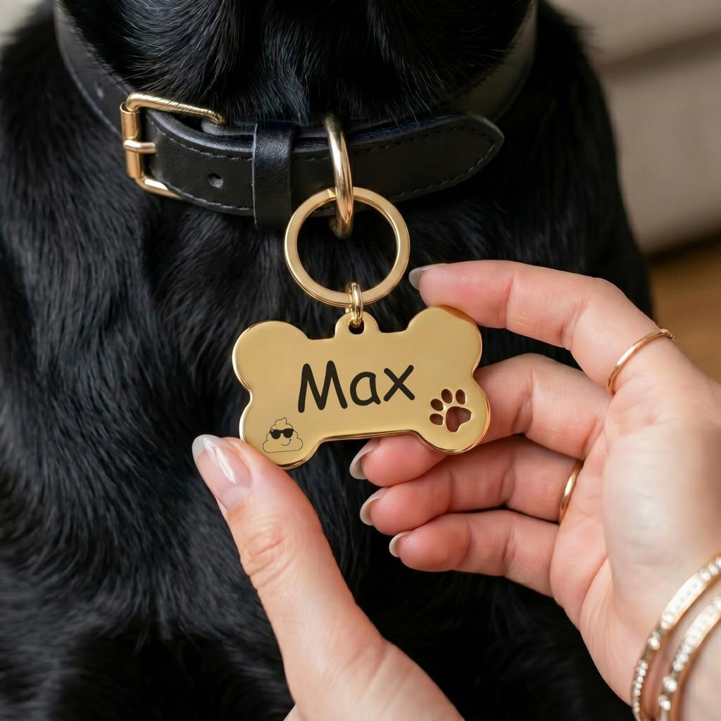 Engraved Bone Pet ID Tag