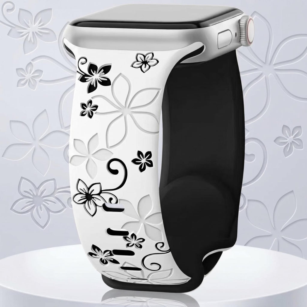 Floral Engraved Apple Watch Band