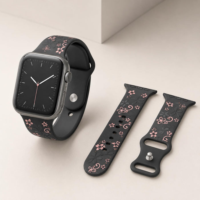 Floral Engraved Apple Watch Band