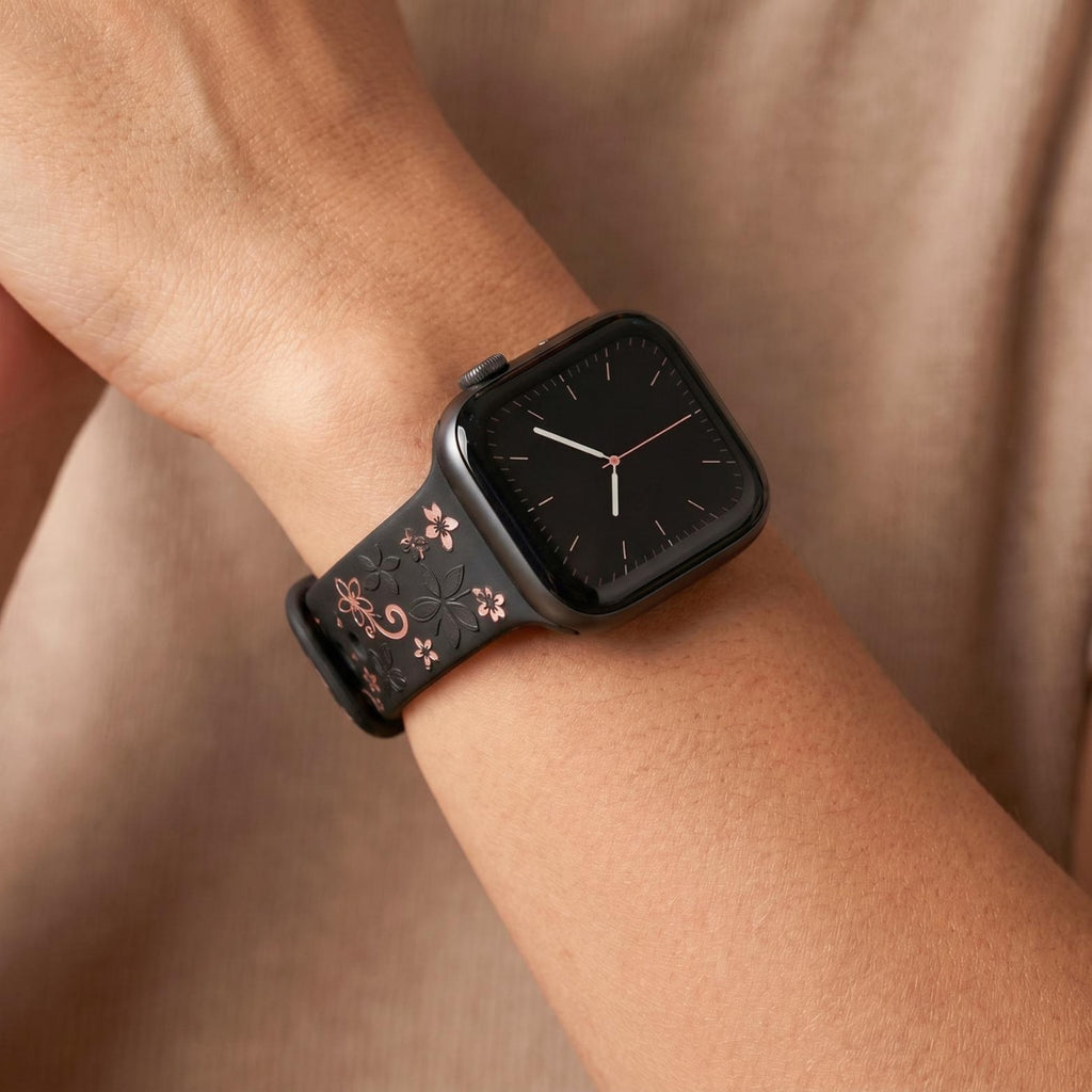 Floral Engraved Apple Watch Band