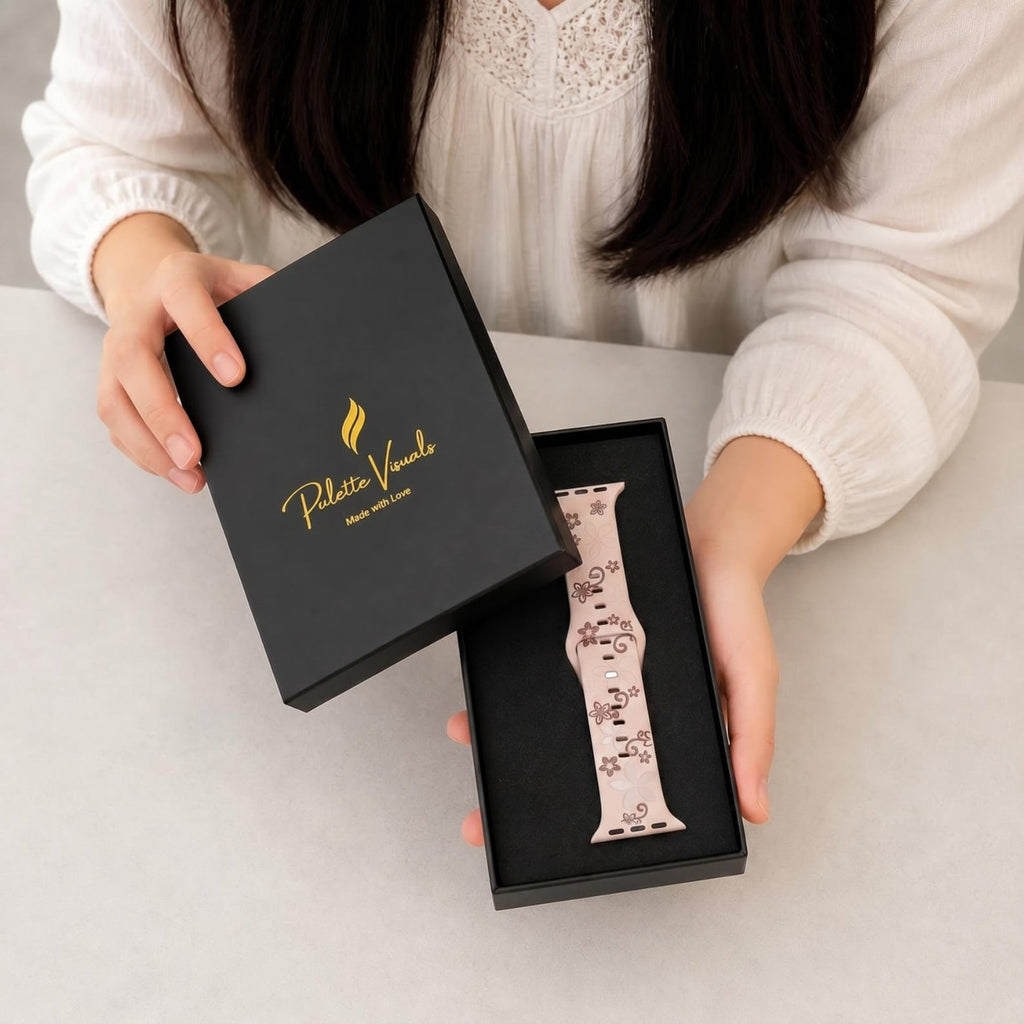 Floral Engraved Apple Watch Band