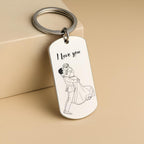 Faceless Sketch Photo Keyring