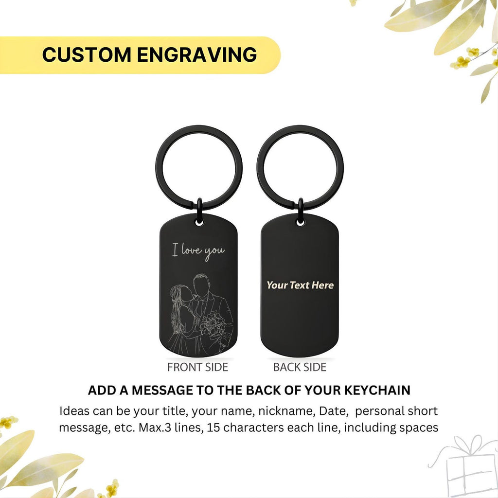 Faceless Sketch Photo Keyring