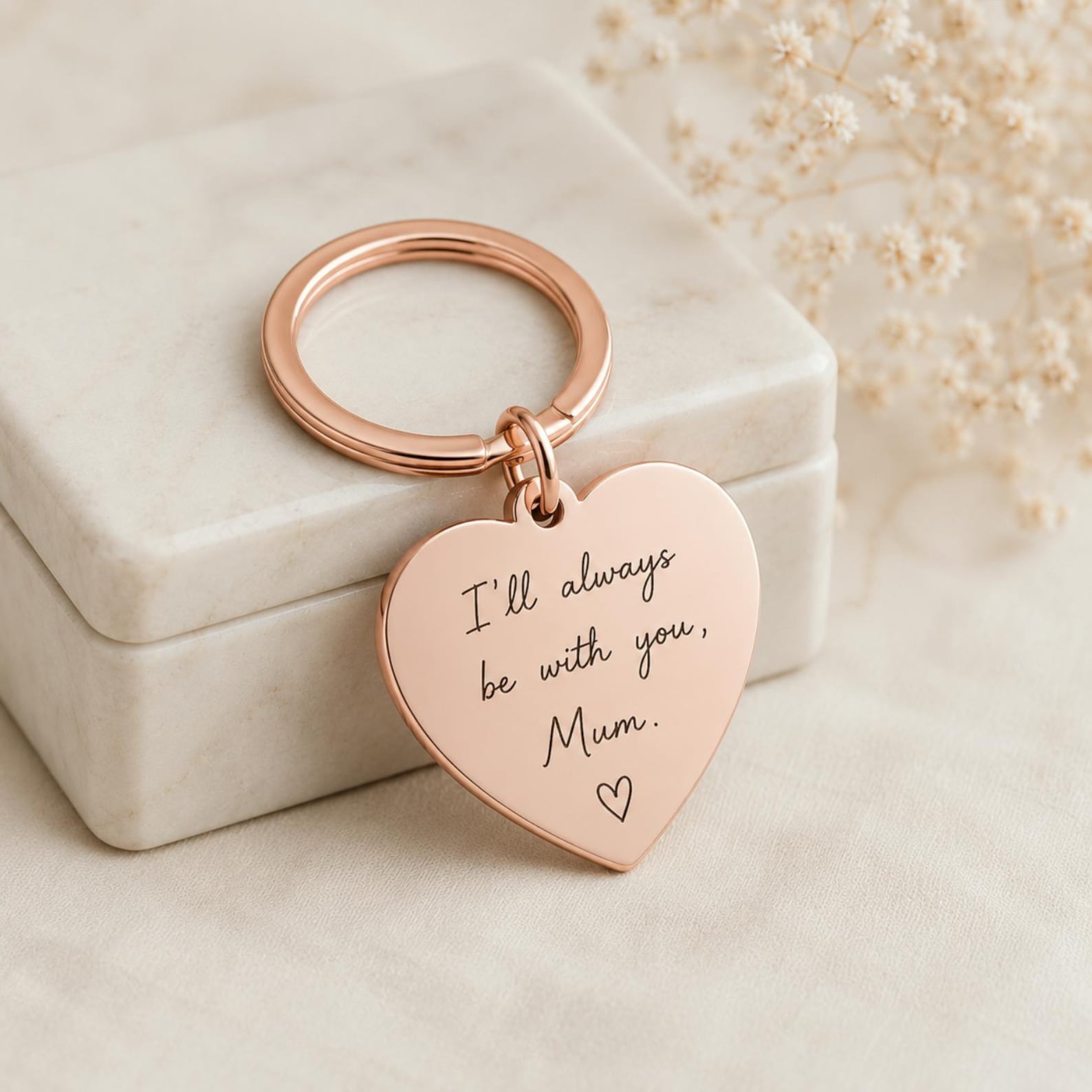 Handwriting Heart Engraved Keyring