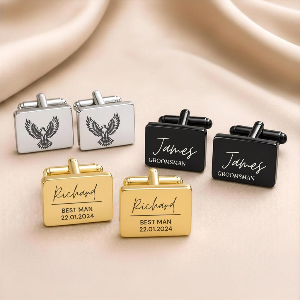 Custom Engraved Groomsmen Cufflinks
