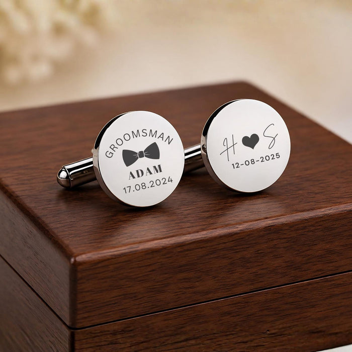Custom Engraved Groomsmen Cufflinks