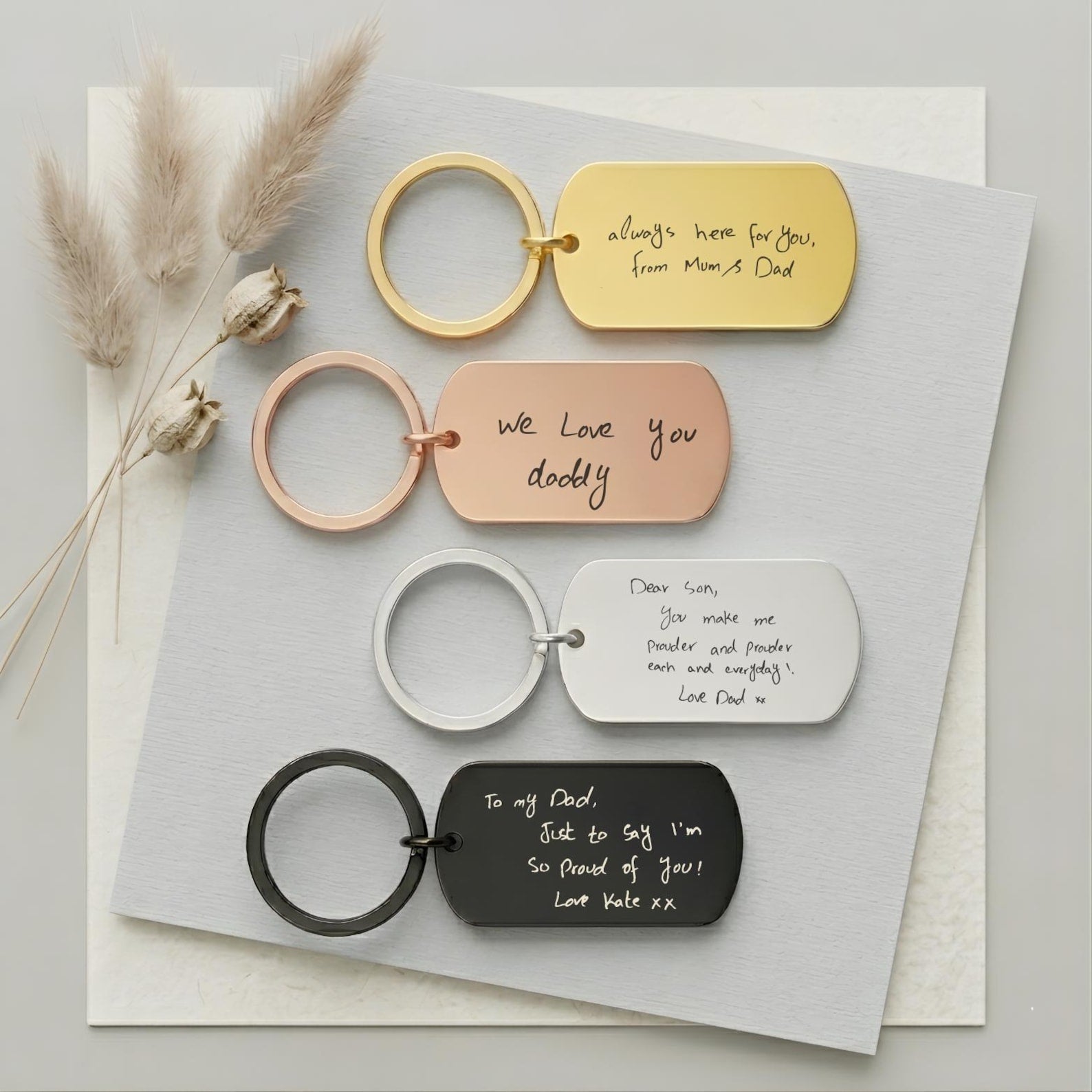 Actual Handwriting Signature Keyring