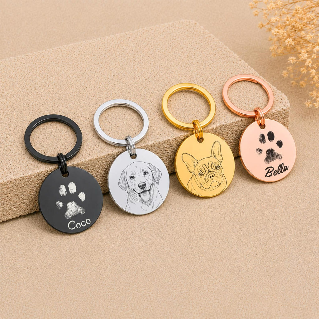 Pet Photo Sketch Keyring