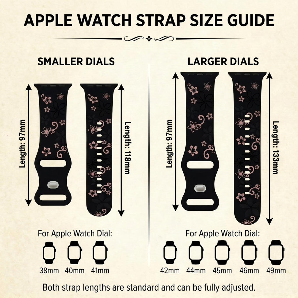 Floral Engraved Apple Watch Band