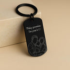 Faceless Sketch Photo Keyring