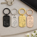Faceless Sketch Photo Keyring