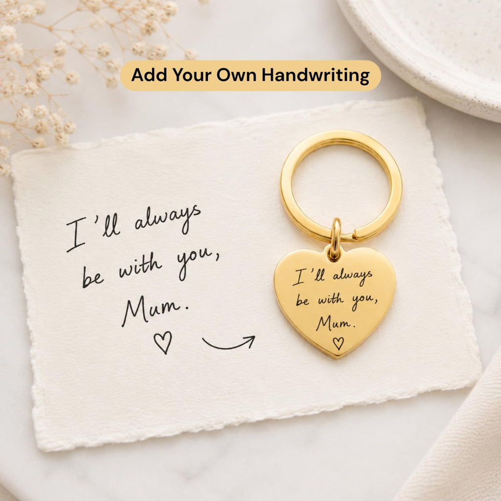 Handwriting Heart Engraved Keyring