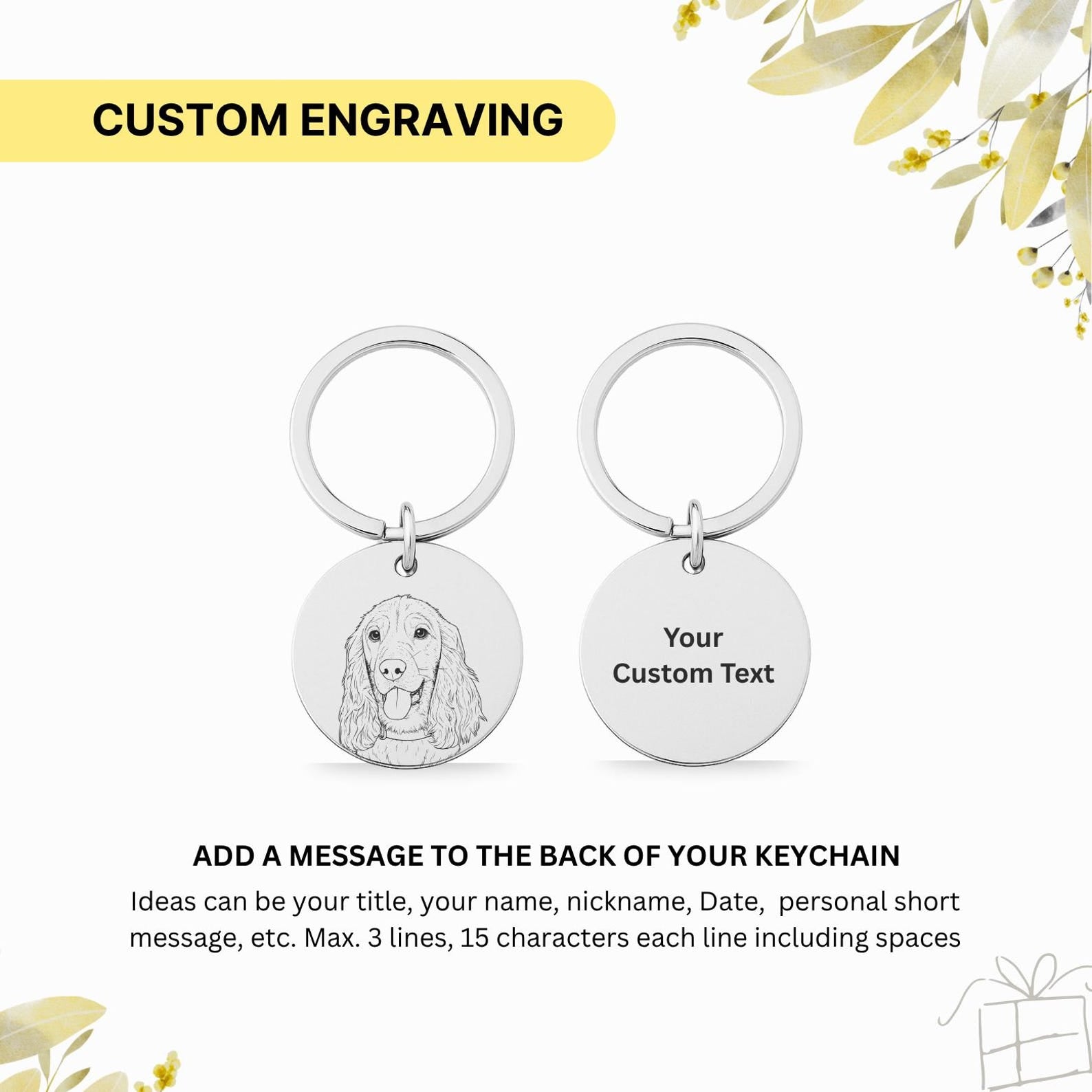 Pet Photo Sketch Keyring