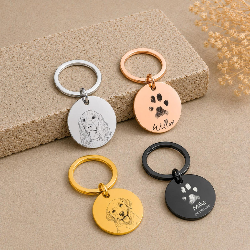 Pet Photo Sketch Keyring