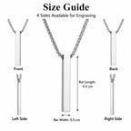 Engraved Bar Name Necklace for Men