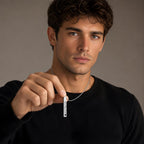 Engraved Bar Name Necklace for Men