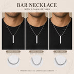 Engraved Bar Name Necklace for Men