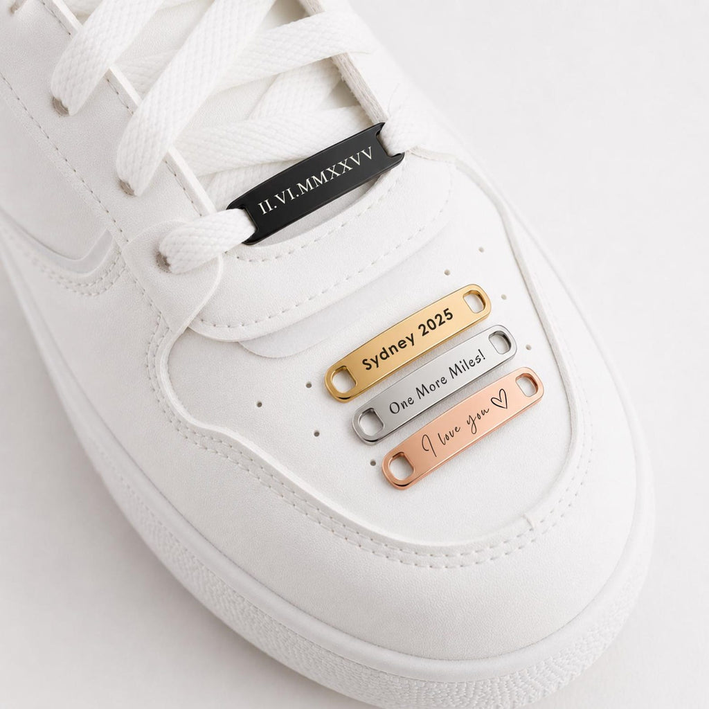 Engraved Metal Shoe Lace Tags