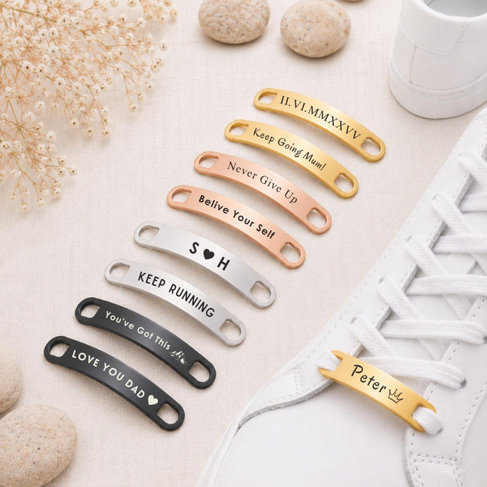 Engraved Metal Shoe Lace Tags