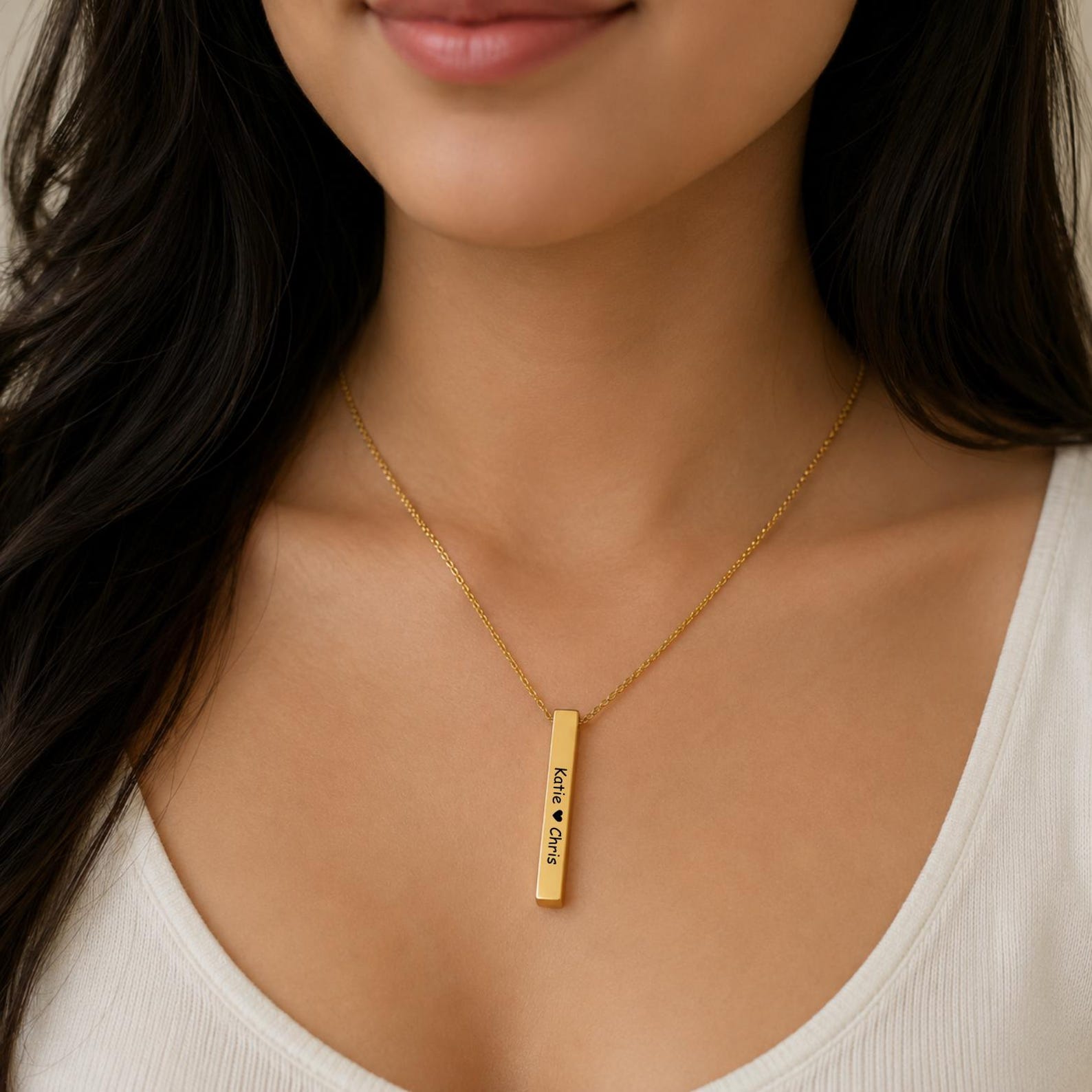 Coordinates Bar Nameplate Necklace