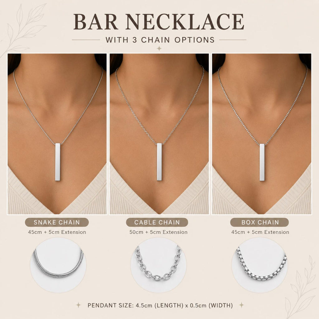 Coordinates Bar Nameplate Necklace