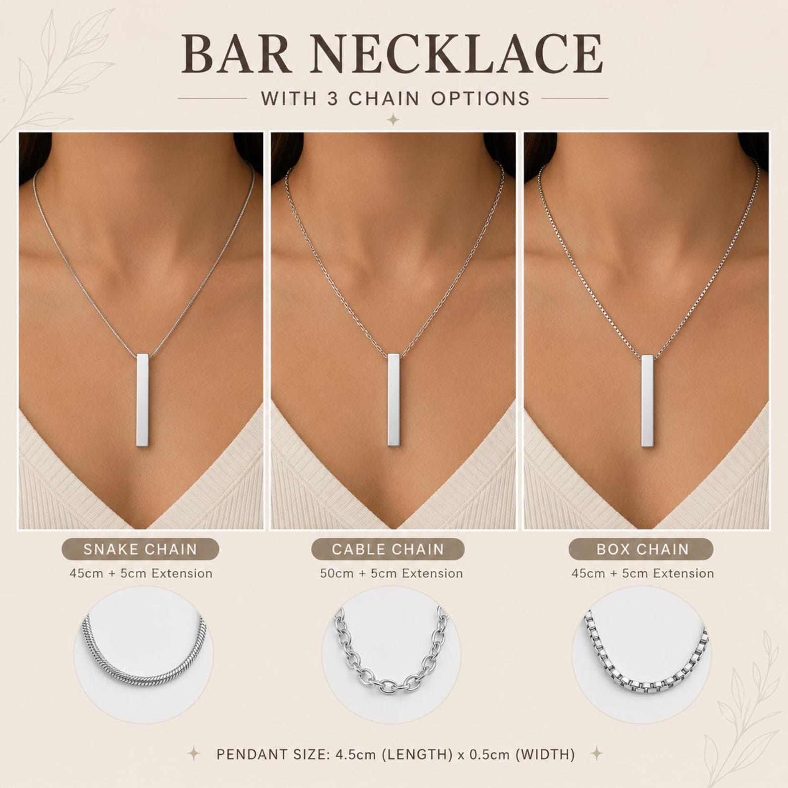 Coordinates Bar Nameplate Necklace