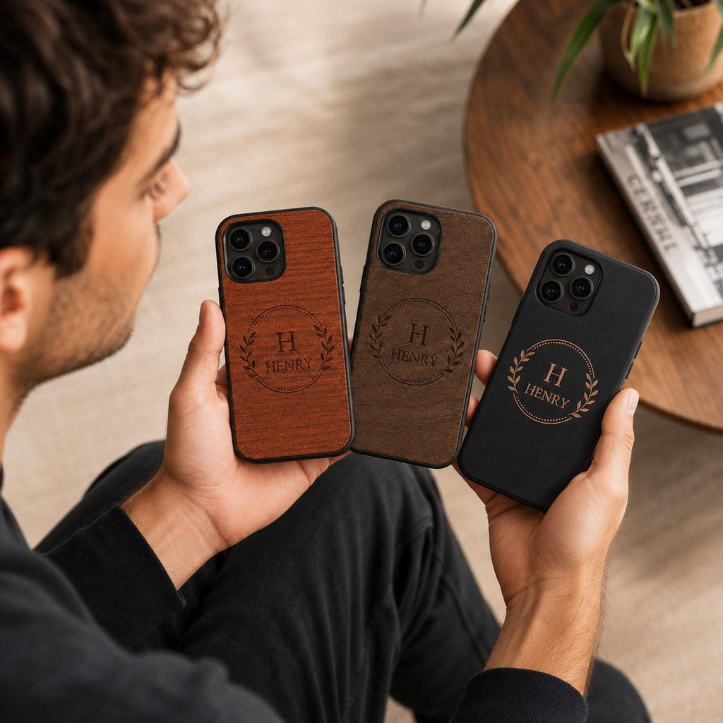Engraved Wooden Phone Case for iPhone Samsung