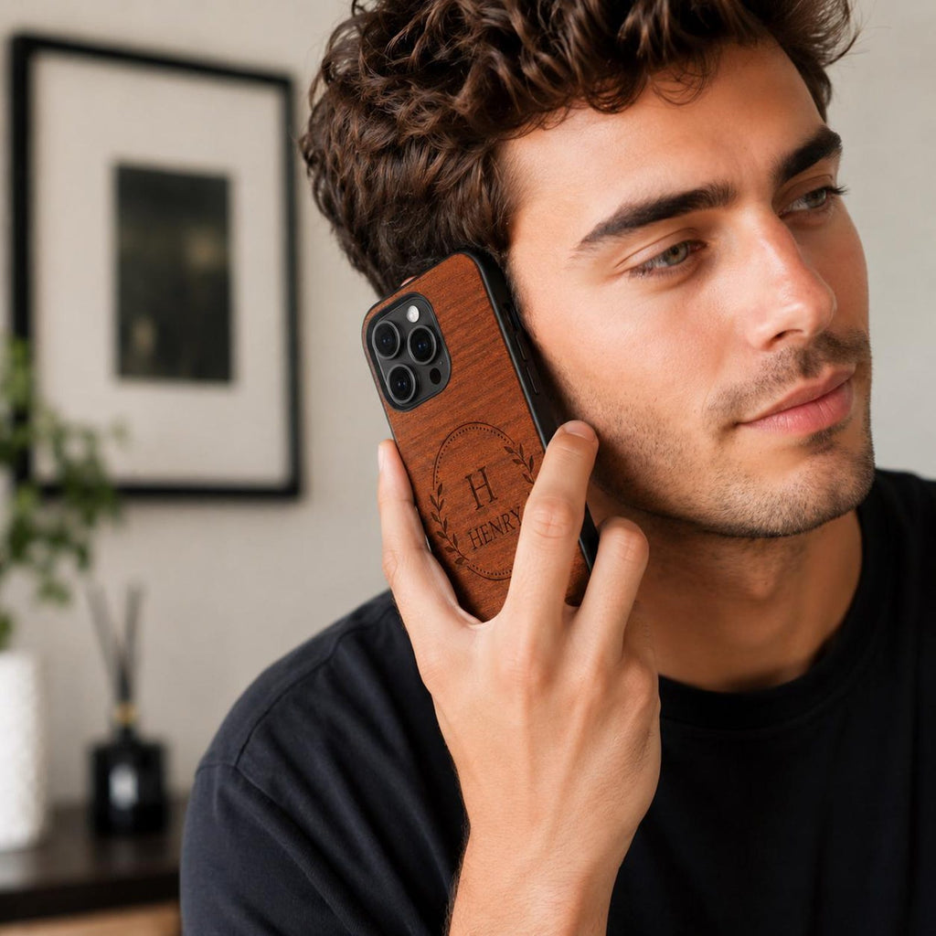 Engraved Wooden Phone Case for iPhone Samsung