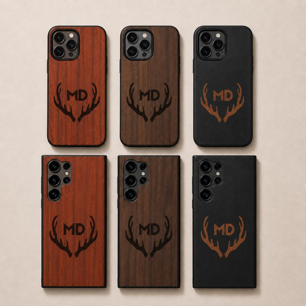 Engraved Wooden Phone Case for iPhone Samsung