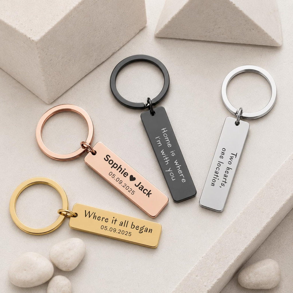 Engraved Coordinates Keyring – GPS Location Gift