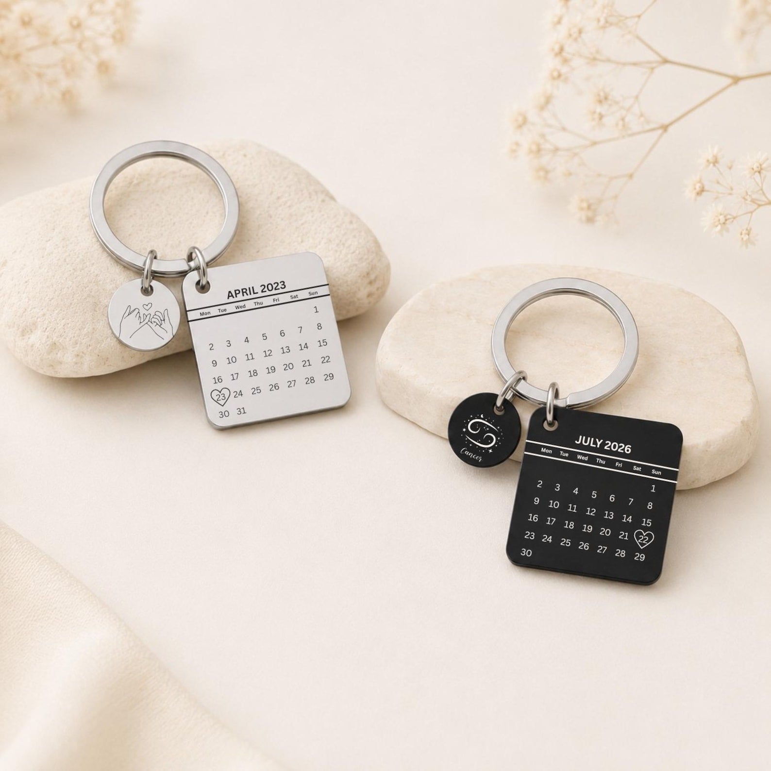 Personalised Calendar Date Keyring