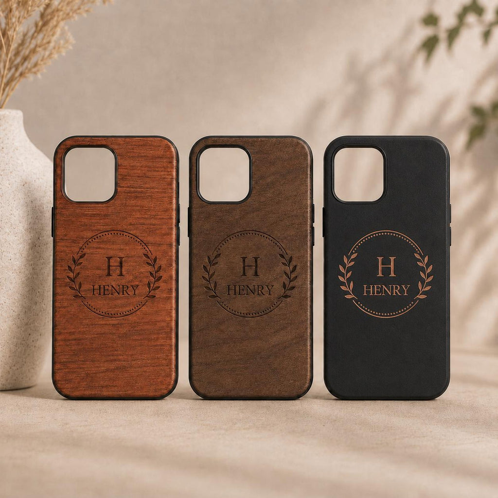 Engraved Wooden Phone Case for iPhone Samsung