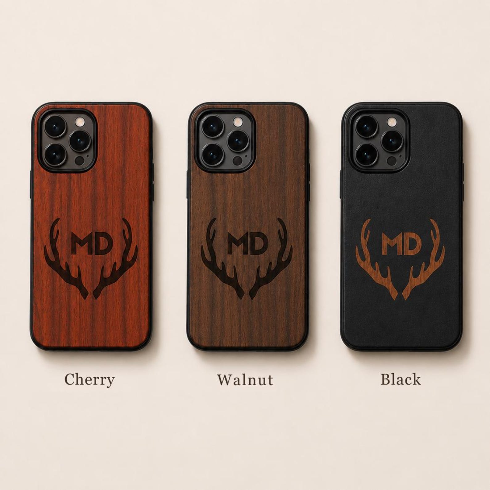 Engraved Wooden Phone Case for iPhone Samsung