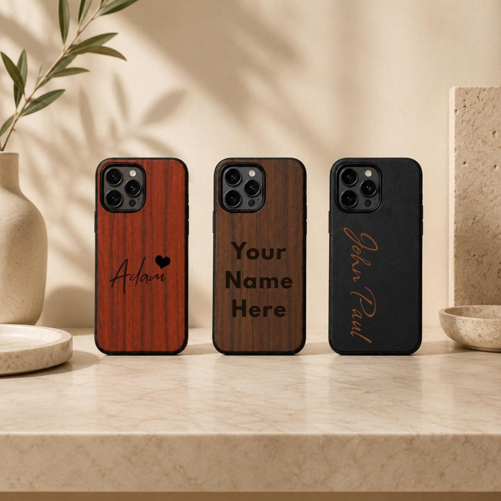 Engraved Wooden Phone Case for iPhone Samsung