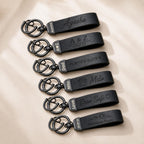 Engraved Leather Name Keyring