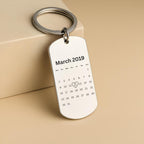 Photo Calendar Date Keyring – Personalised Couple Gift