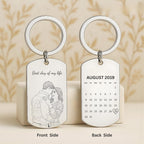Photo Calendar Date Keyring – Personalised Couple Gift