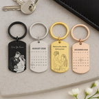Photo Calendar Date Keyring – Personalised Couple Gift